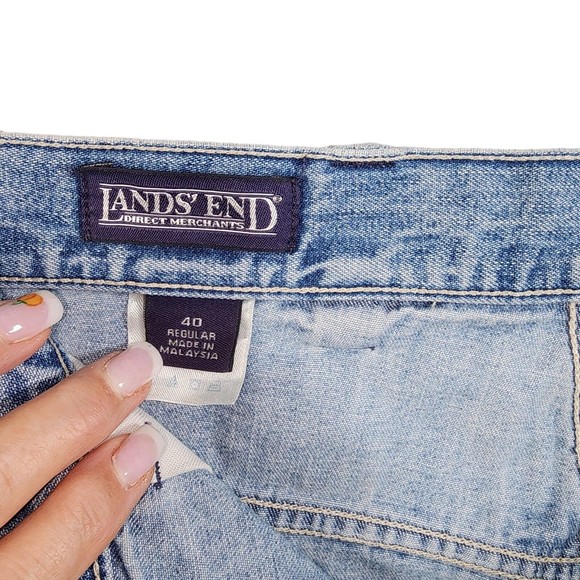 Lands End Men's Denim Bermuda Shorts Size 40 Regular 8" inseam Work Shorts - Picture 4 of 5